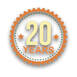 20 years in business logo