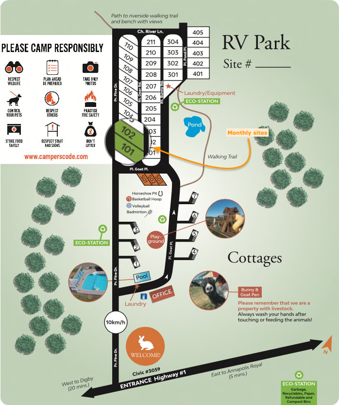 maps of the rv park showing the overnight sites