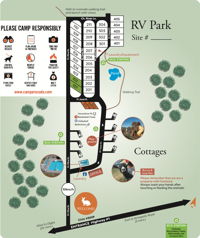maps of the rv park showing the overnight sites